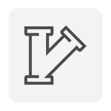 Çelik boru bağlantı simgesi seti, 64x64 Mükemmel piksel ve düzenlenebilir vuruş.