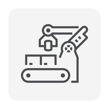 Gıda işleme sanayi simge, 64 x 64 mükemmel piksel ve düzenlenebilir kontur.