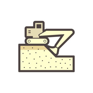 Kazıcı ya da toprak kazma ekipmanı vektör ikonu tasarımı.