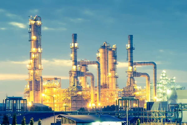 Oil Refinery Twilight Sky Background — Stock Photo, Image