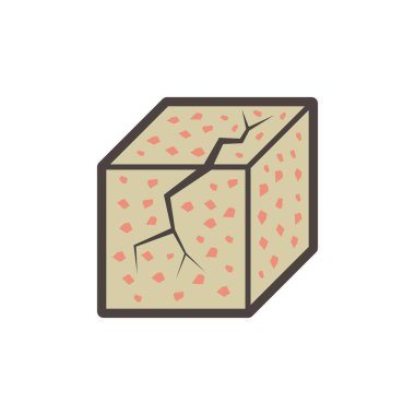 Somut örnek küp tip vektör ikonu tasarımı.