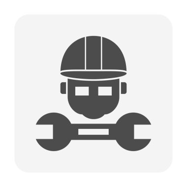 Mühendis ve anahtar vektör ikonu tasarımı mühendislik kavramı tasarımı.