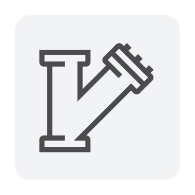 Çelik boru bağlantı simgesi seti, 64x64 Mükemmel piksel ve düzenlenebilir vuruş.