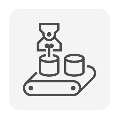 Gıda işleme sanayi simge, 64 x 64 mükemmel piksel ve düzenlenebilir kontur.