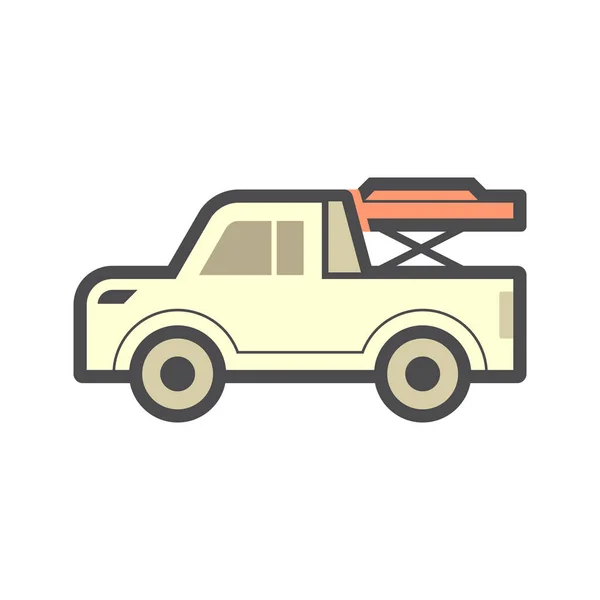 Pickup Truck Accessory Tonneau Cover Bed Truck Cover Vector Icon — 스톡 벡터