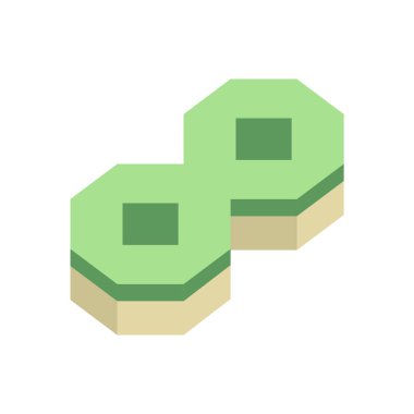 Concrete paver block brick floor icon for landscaping design.