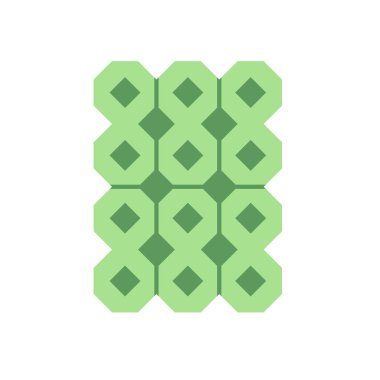 Concrete paver block brick floor icon for landscaping design.