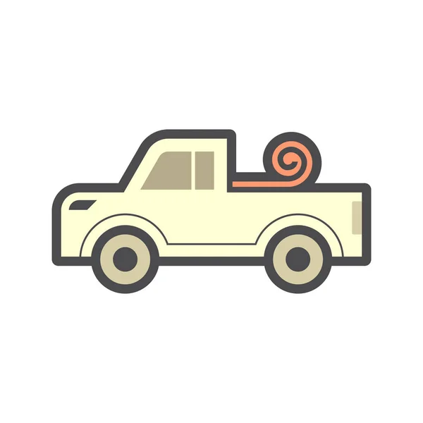 Pickup Truck Accessory Tonneau Cover Bed Truck Cover Vector Icon — 스톡 벡터