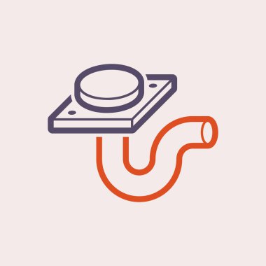 Döşeme drenaj ekipmanı vektör ikonu tasarımı.