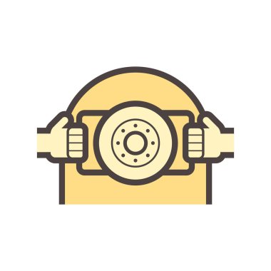 Beyaz üzerinde ilaç üretimi ve üretim vektör ikonu tasarımı.