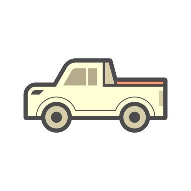 pikap kamyon aksesuarı veya tonneau kapağı veya yatak kamyonu kapağı vektör simgesi tasarımı.