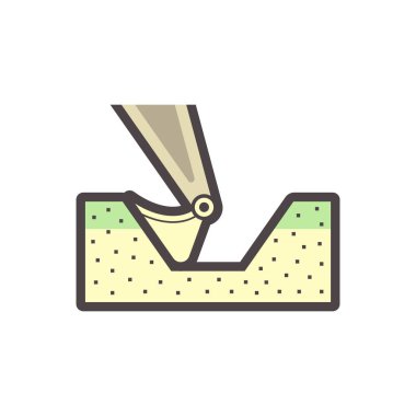 Kazıcı ve toprak kazma vektör simgesi tasarımı.