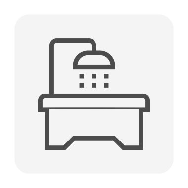 Banyo küvet simgesi tasarım, siyah ve anahat.