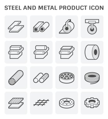 Çelik ve metal ürün vektör simgesi tasarımı.