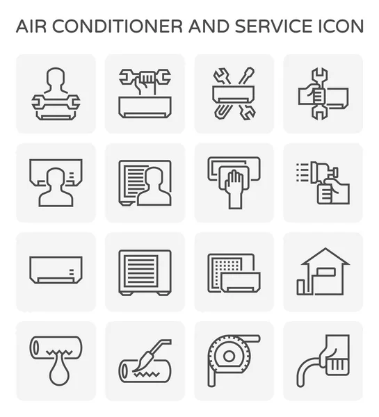 Klimaanlage Und Service Vektor Icon Set Design Editierbarer Strich — Stockvektor