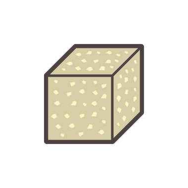 Somut örnek küp tip vektör ikonu tasarımı.