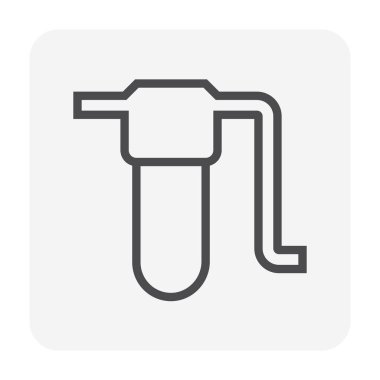 Su filtreleme sistemi ve su için aksesuar simgesi tasarımı iş tasarımı, düzenlenebilir vuruş.