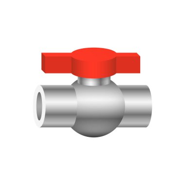 Tesisat ve boru lama işleri için boru armatür ve valf kontrolünün vektör simgesi.