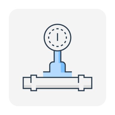 Basınç göstergesi ve boru simgesi tasarımı, düzenlenebilir vuruş.