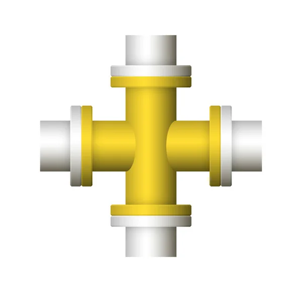 Diseño Del Icono Del Conector Tubería Acero Aislado Sobre Fondo — Vector de stock