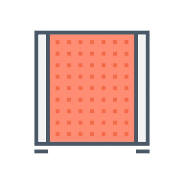 Beyaz üzerine bölünmüş duvar veya bölünmüş uzay ekipman vektör simgesi tasarımı.