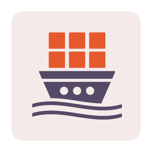 Cargo ship and cargo container icon design, for shipping work, 64x64 perfect pixel and editable stroke.