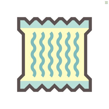 Gıda grafik tasarımı ögesi çalışması için ambalaj vektör simgesi tasarımında erişte.