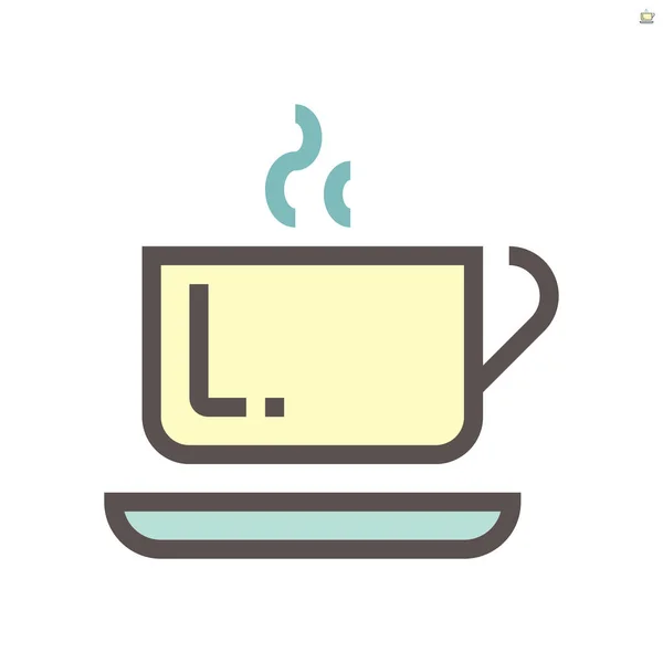 Koffie Keramische Cup Vector Pictogram Ontwerp Voor Voedsel Grafisch Ontwerp — Stockvector