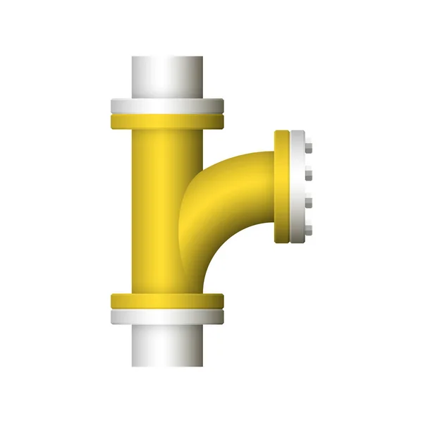 Diseño Del Icono Del Conector Tubería Acero Aislado Sobre Fondo — Vector de stock