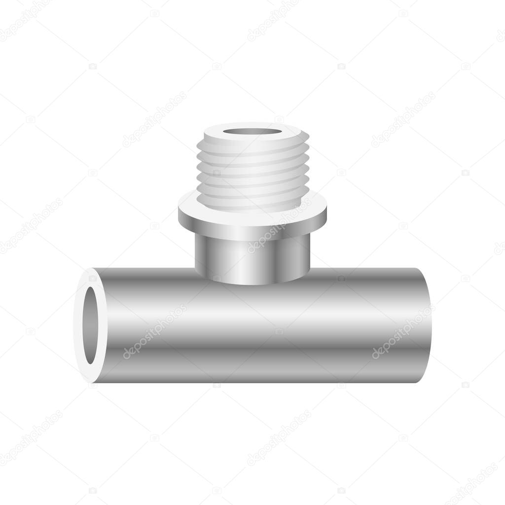 Vector icon of pipe fitting and part for plumbing and piping work.