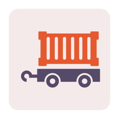 Carg konteyner simgesi tasarım çalışma, 64 x 64 mükemmel piksel ve düzenlenebilir kontur nakliye için.