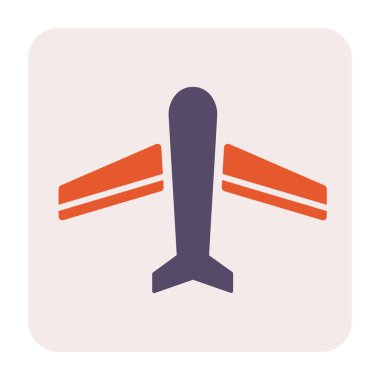 Uçak simgesi tasarım, 64 x 64 mükemmel piksel ve düzenlenebilir kontur.