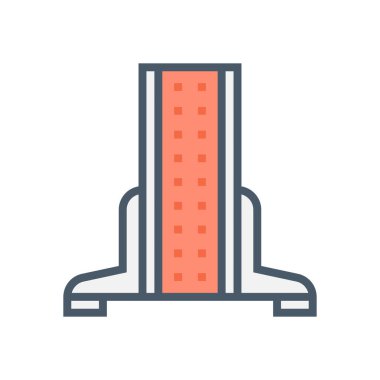 Beyaz üzerine bölünmüş duvar veya bölünmüş uzay ekipman vektör simgesi tasarımı.