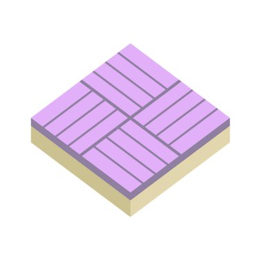 Concrete paver block brick floor icon for landscaping design.
