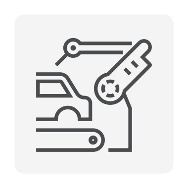 Otomotiv üretim endüstrisi simgesi, 64x64 Mükemmel piksel ve düzenlenebilir vuruş.