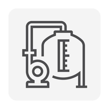 Su depolama konsepti tasarımı için su tankı simgesi tasarımı, değiştirilebilir kontur.