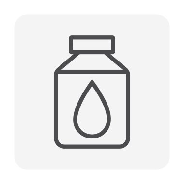 İçme konsepti tasarımı için su şişesi vektör simgesi tasarımı, düzenlenebilir felç.