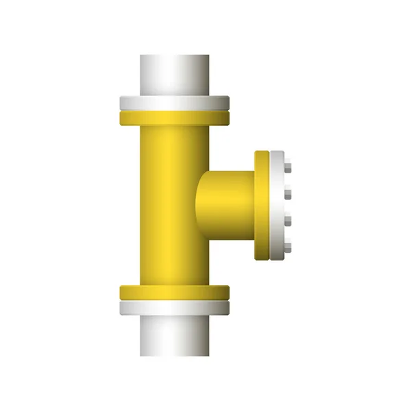 Icône Connecteur Tuyau Acier Design Isolé Sur Fond Blanc — Image vectorielle