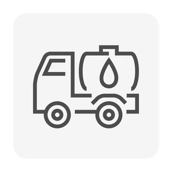 水輸送の概念設計のための飲料水トラックのアイコンのデザイン 編集可能なストローク — ストックベクタ