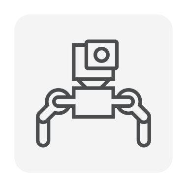 Yapay zeka ve robot simgesi, 64 x 64 mükemmel piksel ve düzenlenebilir kontur.