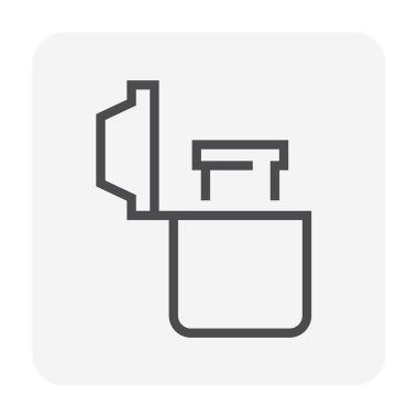 Su filtreleme sistemi ve su için aksesuar simgesi tasarımı iş tasarımı, düzenlenebilir vuruş.