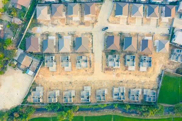 Obras Imobiliárias Construção Vista Aérea — Fotografia de Stock