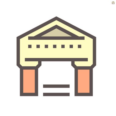 Finansal grafik tasarım ögesi için banka oluşturma vektör simgesi.