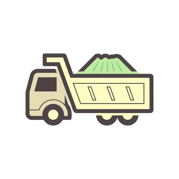 Truck Pile Soil Vector Icon Design — Stock Vector