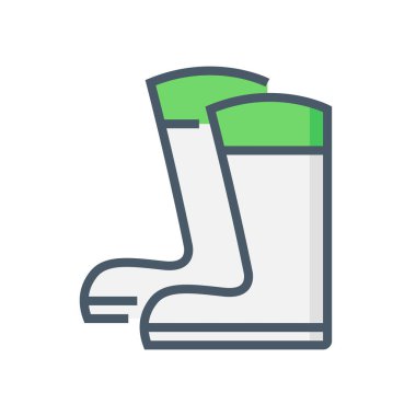 Önyükleme veya güvenlik ekipmanı vektör ikonu tasarımı, 64x64 piksel mükemmel ve düzenlenebilir vuruş.