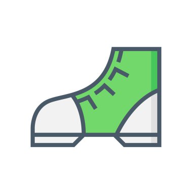 Önyükleme veya güvenlik ekipmanı vektör ikonu tasarımı, 64x64 piksel mükemmel ve düzenlenebilir vuruş.