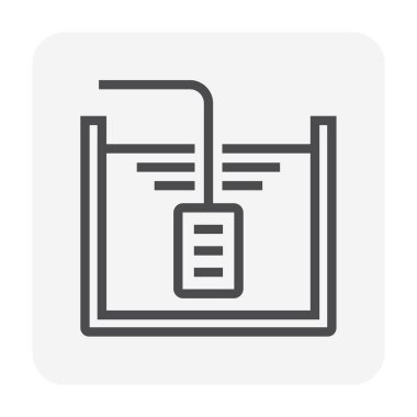 Su filtresi ve boru ikonu tasarımı su arıtma kavramı tasarımı, düzenlenebilir vuruş.