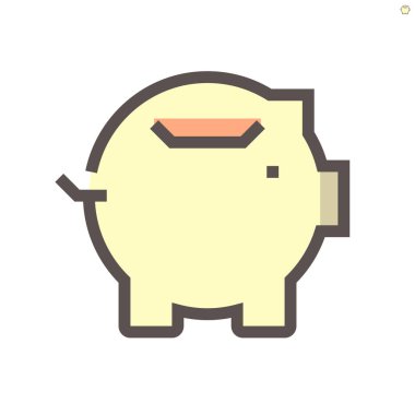 Finansal grafik tasarım ögesi için para tasarrufu vektör simgesi tasarımı.