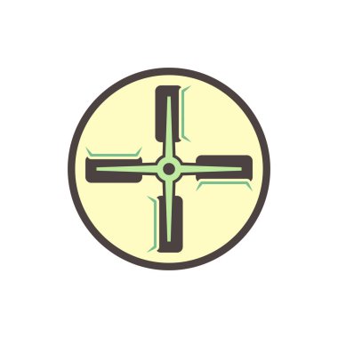 Beton levha cilası ekipman vektör ikonu tasarımı.