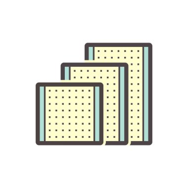 Beyaz üzerine bölünmüş duvar veya bölünmüş uzay ekipman vektör simgesi tasarımı.